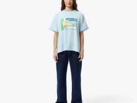 Женская футболка Lacoste из хлопка
