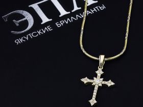 Подвеска из желтого золота с бриллиантами э0301пд12171500