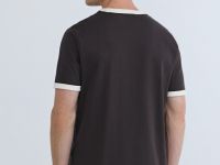 Футболка с текстовым принтом, Коричневый