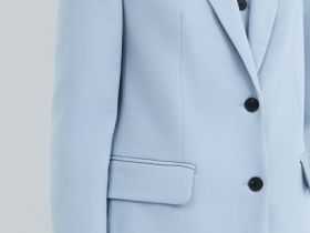 Однобортный жакет, Голубой