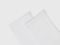 Высокие носки в рубчик, Белый