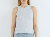Базовый топ в рубчик, Серый
