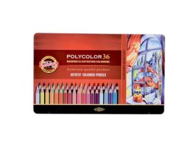 Набор карандашей цветных Koh-I-Noor "Polycolor" 36 шт в металле