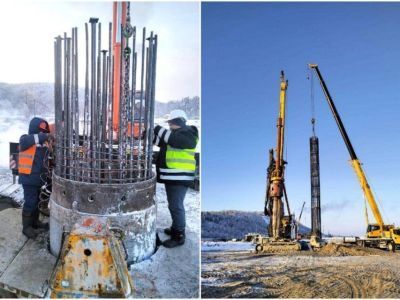 В Якутии завершили устройство свай под первые две опоры Ленского моста