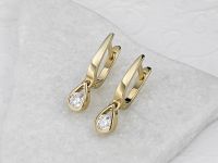 Серьги из желтого золота с бриллиантами э0301сг07120600