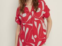 Блузка свободного силуэта с принтом