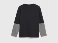Лонгслив с принтом для мальчиков, Черный
