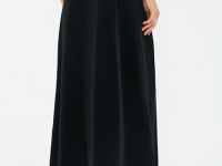 Бархатная юбка миди, Черный