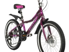 Детский велосипед Novatrack Alice Disc 20, год 2021, цвет Фиолетовый
