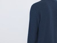 Текстурный джемпер с воротником хенли, Синий