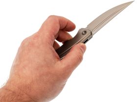 Складной нож TUOTOWN Saira Stonewash, сталь T14N, рукоять Grey Ti