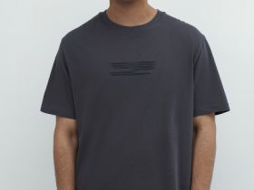 Футболка с текстовым принтом, Серый