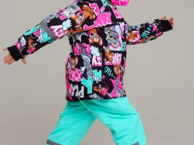 Комплект текстильный с полиуретановым покрытием для девочек: куртка, полукомбинезон