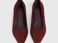 Туфли-лодочки из натуральной кожи с ворсом, Фиолетовый