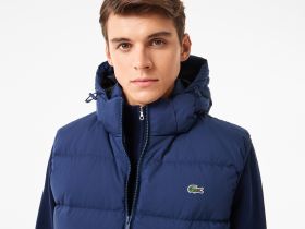 Мужской утеплённый жилет Lacoste с капюшоном
