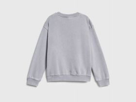 Свитшот с объёмным принтом для девочек, Серый