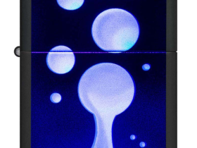 Зажигалка ZIPPO Lava Lamp с покрытием Black Light, латунь/сталь, черная,матовая 38x13x57 мм