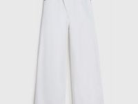 Широкие джинсы с асимметричной застёжкой, Белый