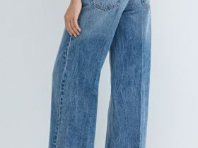 Широкие джинсы Wide leg с ремнём, Синий