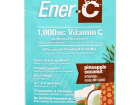 Ener-C, Витамин C, шипучий растворимый порошок для напитка со вкусом ананаса и кокоса, 30 пакетиков, 9,7 унции (274,8 г)