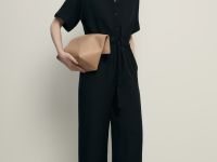 Комбинезон с поясом на кулиске и добавлением льна