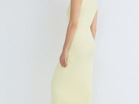 Платье в рубчик, Желтый