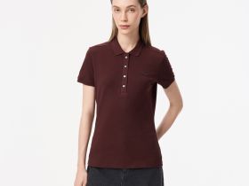 Женское поло Lacoste приталенного кроя из эластичного хлопка