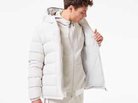 Мужская куртка-бомбер Lacoste на молнии из хлопка