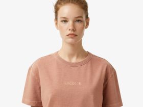 Женская хлопковая футболка Lacoste