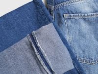 Широкие джинсы с высокой посадкой, Синий