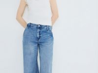 Широкие джинсы с высокой посадкой из лиоцелла, Голубой