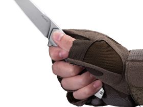 Нож складной Ruike P831S-SA, сталь 14C28N, рукоять сталь, серый