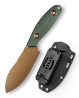 Походный нож Trivisa Aubergine-GM, сталь 14C28N, рукоять микарта, зелёный