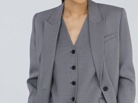 Однобортный жакет, Серый