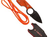 Шейный нож Kizlyar Supreme Amigo Z, сталь AUS-8, рукоять G10, оранжевый