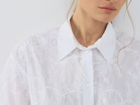 Рубашка из хлопка с вышивкой, Белый