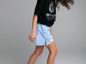 Шорты текстильные джинсовые для девочек