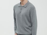 Поло с длинным рукавом из хлопка