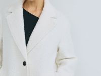 Длинное фактурное пальто, Бежевый