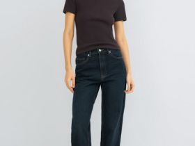 Футболка в рубчик, Коричневый