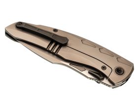 Складной нож TUOTOWN Krotos Stonewash, сталь T14N, рукоять Grey Ti