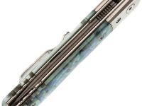 Складной нож Витязь B5299D, сталь дамаск, рукоять огстекло с перламутром, художественное травление