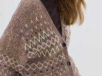 Кардиган из пряжи с шерстью альпака, Коричневый