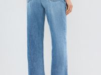 Широкие джинсы с высокой посадкой, Голубой