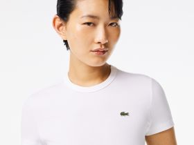 Женская хлопковая футболка Lacoste свободного кроя