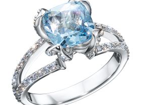 Кольцо из белого золота с топазом э4771кц03220407