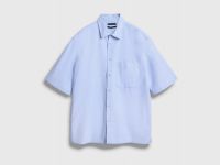 Рубашка из ткани оксфорд с коротким рукавом, Голубой