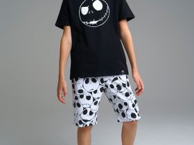 Комплект Family look для мальчика: футболка с флуоресцентным принтом, шорты