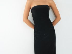 Бархатное платье-бюстье, Черный