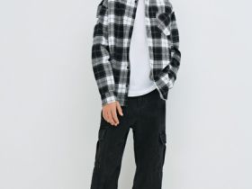 Рубашка из фланели для мальчиков, Черный